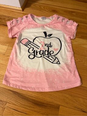 Pink "2nd Grade" Girls' Short Sleeve Top
